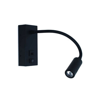 Artdelight Bedlamp met USB aansluiting Zwart | Artdelight Easy LED