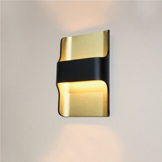 Artdelight Industriële LED Design Wandlamp Zwart/Mat Goud | Artdelight Dallas