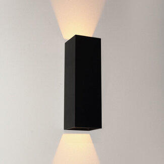 Artdelight Moderne Rechthoekige LED Wandlamp 25cm Zwart | Artdelight Vegas 250