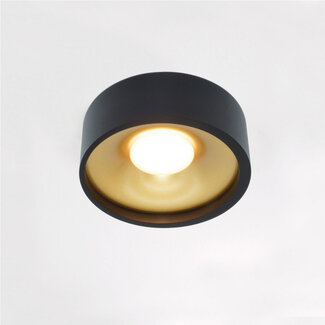 Artdelight Ronde LED Design Plafondlamp Zwart/Mat Goud | Artdelight Orlando