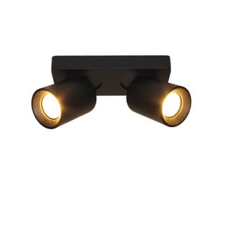 Artdelight Moderne 2-lichts Spot met GU10 fittingen Zwart | Artdelight Megano 2L
