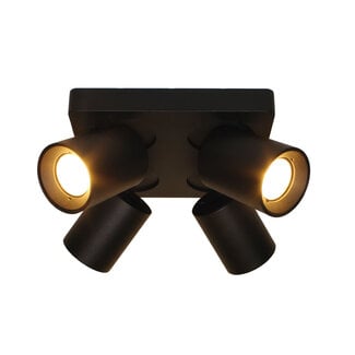 Artdelight Moderne 4-lichts Spot met GU10 fittingen Zwart | Artdelight Megano 4L