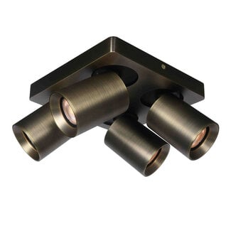 Artdelight Moderne 4-lichts Spot met GU10 fittingen Antiek Brons | Artdelight Megano 4L