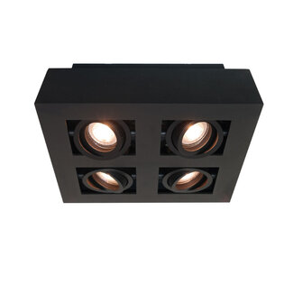 Artdelight 4-lichts Opbouwspot met GU10 fittingen Zwart | Artdelight Bosco 4L