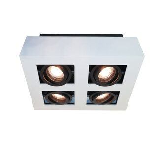 Artdelight 4-lichts Opbouwspot met GU10 fittingen Wit/Zwart | Artdelight Bosco 4L