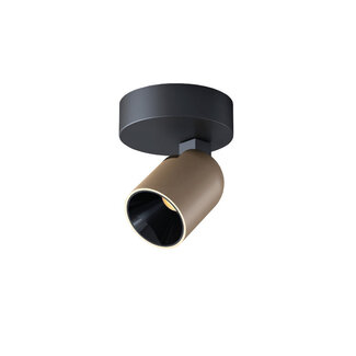 Artdelight 1-lichts LED Design Spot Zwart/Champagne | Artdelight Houston 1L