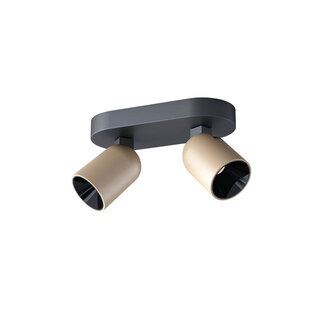 Artdelight 2-lichts LED Design Spot Zwart/Champagne | Artdelight Houston 2L