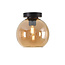 Ronde Glazen Plafondlamp 20cmØ met E27 Amber | Artdelight Marino