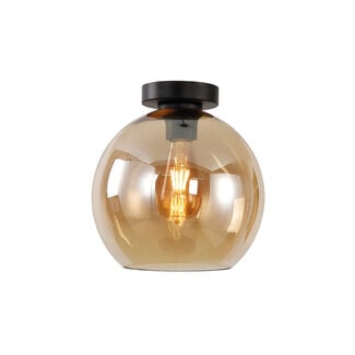 Artdelight Ronde Glazen Plafondlamp 25cmØ met E27 Amber | Artdelight Marino