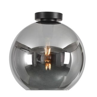Artdelight Ronde Glazen Plafondlamp 30cmØ met E27 Chroom |  Artdelight Marino