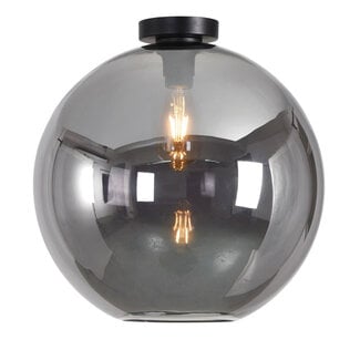 Artdelight Ronde Glazen Plafondlamp 40cmØ met E27 Chroom | Artdelight Marino