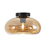 Ovale Glazen Plafondlamp 28cmØ met E27 Amber | Artdelight Paradise