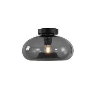 Artdelight Ovale Glazen Plafondlamp 28cmØ met E27 Rookglas | Artdelight Paradise