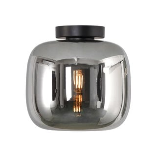 Artdelight Moderne Glazen Plafondlamp 24cmØ met E27 Chroom | Artdelight Preston