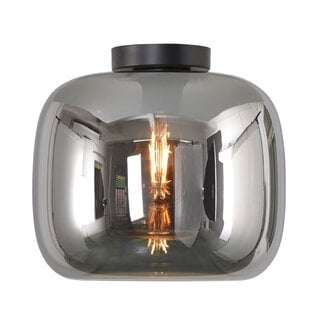 Artdelight Moderne Glazen Plafondlamp 28cmØ met E27 Chroom | Artdelight Preston