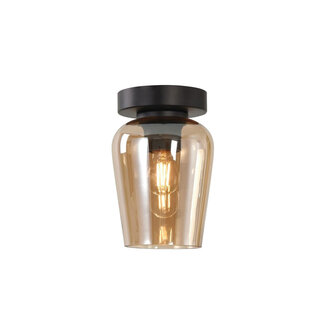 Artdelight Moderne Glazen Plafondlamp 12,5cmØ met E27 Amber | Artdelight Tombo