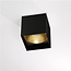 Vierkante LED Design Plafondlamp Zwart/Mat Goud | Artdelight Brock