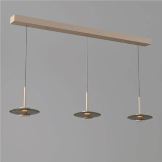 Artdelight Moderne LED Design 3-lichts Hanglamp Champagne/Koffie | Artdelight Madison