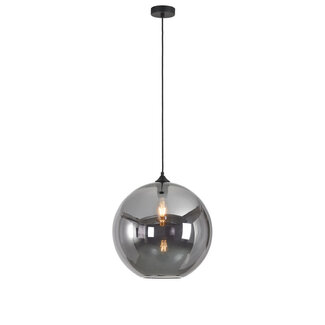 Artdelight Ronde Glazen Hanglamp 40cmØ met E27 Chroom | Artdelight Marino