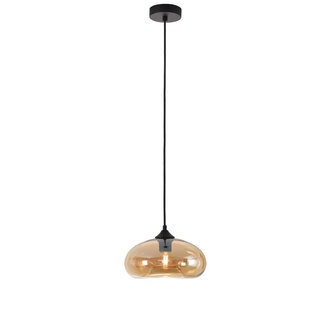 Artdelight Ovale Glazen Hanglamp 28cmØ met E27 Amber | Artdelight Paradise