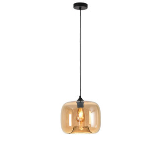 Artdelight Moderne Glazen Hanglamp 28cmØ met E27 Amber | Artdelight Preston