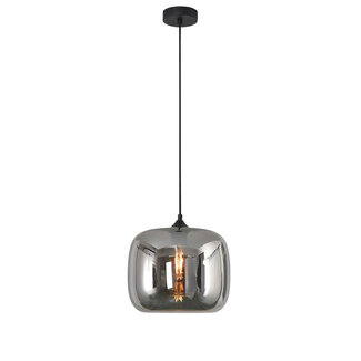 Artdelight Moderne Glazen Hanglamp 28cmØ met E27 Chroom | Artdelight Preston