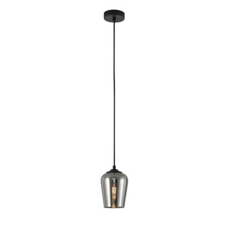 Artdelight Moderne Glazen Hanglamp 12,5cmØ met E27 Chroom | Artdelight Tombo