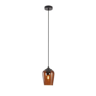 Artdelight Moderne Glazen Hanglamp 12,5cmØ met E27 Bruin | Artdelight Tombo