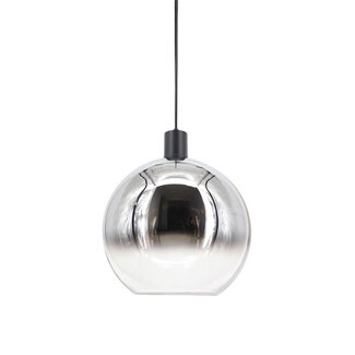 Artdelight Glazen Design Hanglamp 20cmØ met E27 Chroom/Transparant | Artdelight Rosario