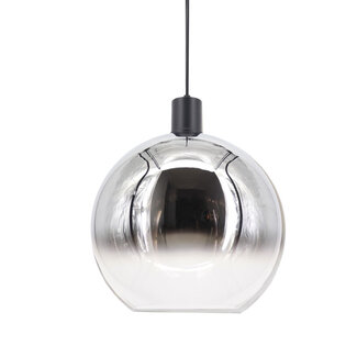 Artdelight Glazen Design Hanglamp 30cmØ met E27 Chroom/Transparant | Artdelight Rosario