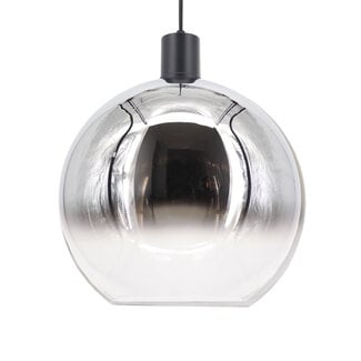 Artdelight Glazen Design Hanglamp 40cmØ met E27 Chroom/Transparant | Artdelight Rosario