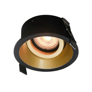Artdelight Verdiepte Kantelbare Inbouwspot met GU10 Zwart/Goud | Artdelight Roura