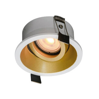 Artdelight Verdiepte Kantelbare Inbouwspot met GU10 Wit/Goud | Artdelight Roura