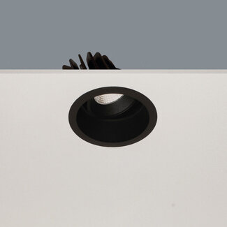 Artdelight Ronde Kantelbare LED Inbouwspot IP44 Zwart | Artdelight Ribs