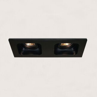 Artdelight Moderne Kantelbare 2-lichts Inbouwspot met GU10 Zwart | Artdelight Moggio