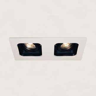 Artdelight Moderne Kantelbare 2-lichts Inbouwspot met GU10 Wit | Artdelight Moggio