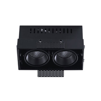 Artdelight Trimless 2-lichts Inbouwspot met GU10 Zwart | Artdelight Tavira