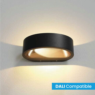 Artdelight Dali Moderne Ovale LED Wandlamp Zwart/Koper | Artdelight Sharp
