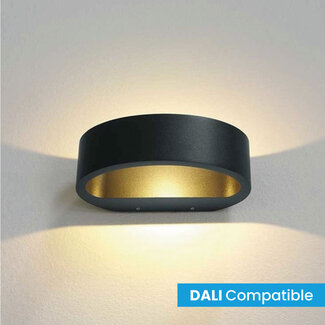 Artdelight Dali Moderne Ovale LED Wandlamp Antraciet | Artdelight Sharp