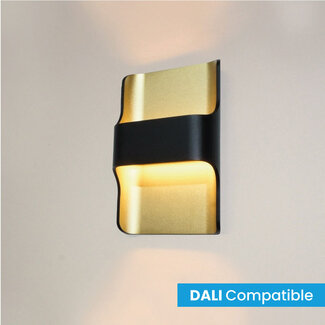 Artdelight Dali Industriële LED Design Wandlamp Zwart/Mat Goud  | Artdelight Dallas