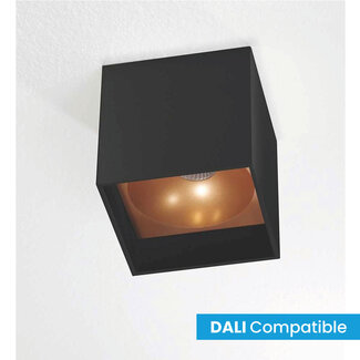 Artdelight Vierkante DALI LED Design Plafondlamp Zwart/Koper | Artdelight Brock