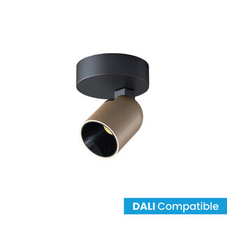Artdelight 1-lichts DALI LED Design Spot Zwart/Champagne | Artdelight Houston 1L