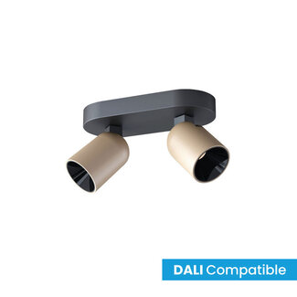Artdelight 2-lichts DALI LED Design Spot Zwart/Champagne | Artdelight Houston 2L