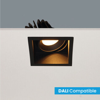 Artdelight Vierkante DALI LED Inbouwspot IP44 Zwart | Artdelight Vibs