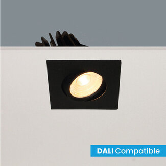Artdelight Vierkante Kantelbare DALI LED Inbouwspot Zwart | Artdelight Venice 2608
