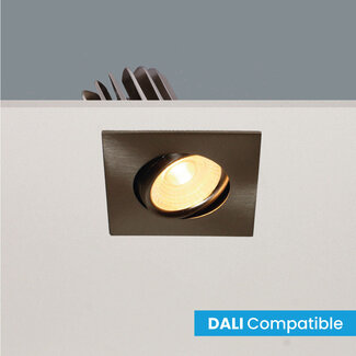 Artdelight Vierkante Kantelbare DALI LED Inbouwspot Mat Staal | Artdelight Venice 2608