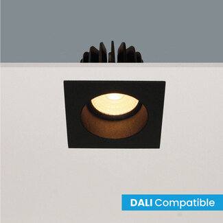 Artdelight Vierkante Verdiepte DALI LED Inbouwspot Zwart | Artdelight Venice 2708