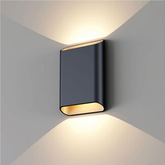 Artdelight Moderne LED Wandlamp Zwart/Champagne | Artdelight Diaz Large