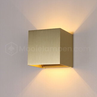 HELDR! Industriële Kubus Wandlamp XL Goud | HELDR! Kubus