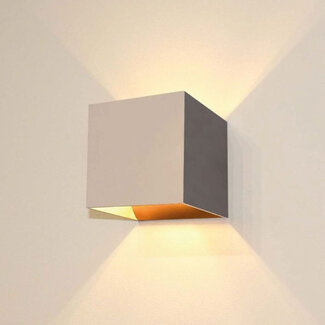 HELDR! Industriële Kubus Wandlamp XL Champagne | HELDR! Kubus